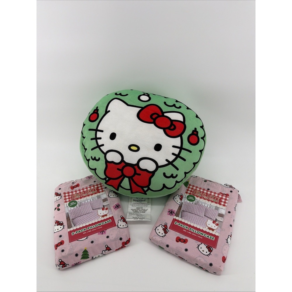 HELLO KITTY‎ CHRISTMAS  Pillow  And Cotton Standard Pillowcases NEW 4
